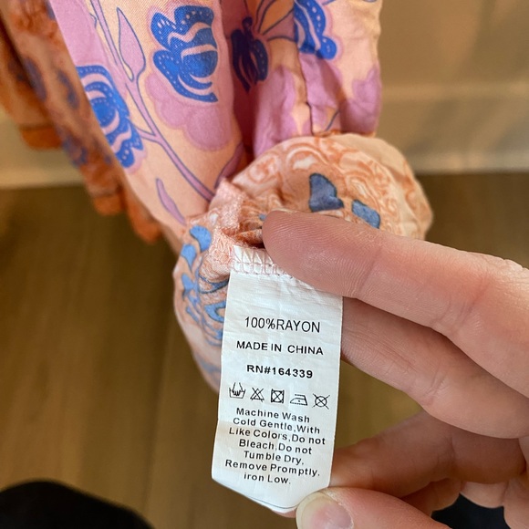 Petal & Pup Pink and Blue Floral Midi Dress - Picture 7 of 10